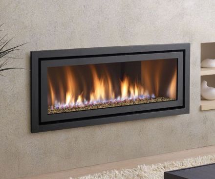 Regency HZ54E Contemporary black fireplace with black face plate