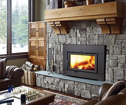 Regency CI2600 Wood Fireplace Insert with stone surround