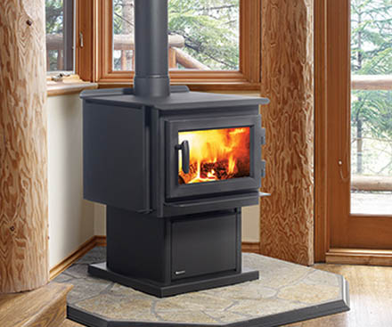 Regency F2400 Free Standing Wood Stove Fireplace with pedestal 