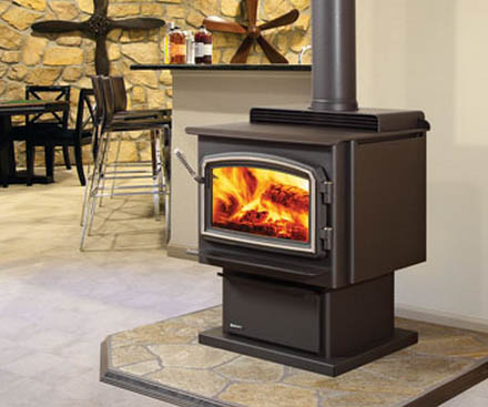 Regency F3100 Free Standing Wood Stove Fireplace with pedestal 