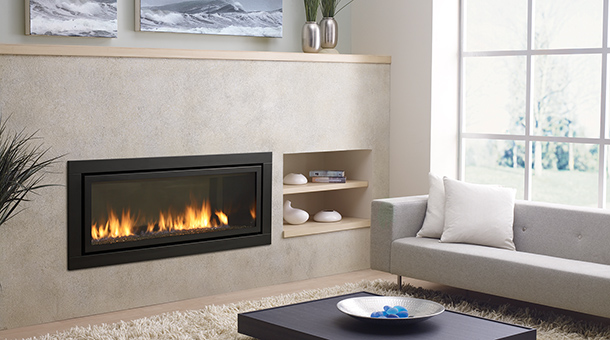 Regency HZ54E Contemporary Gas Fireplace with black face plate